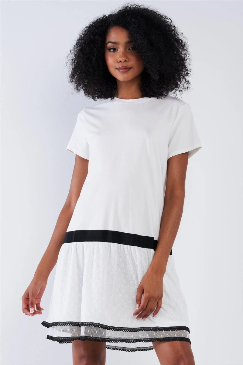 Loose Shapeless Mesh Bottom Layer Mini Dress